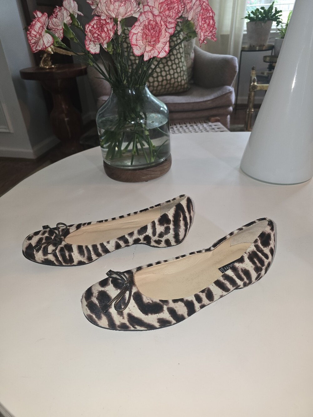 EUC 9 / EU 39Claudia Ciuti Italian Calf Hair Leopard Print Ballet Flats -Size 9